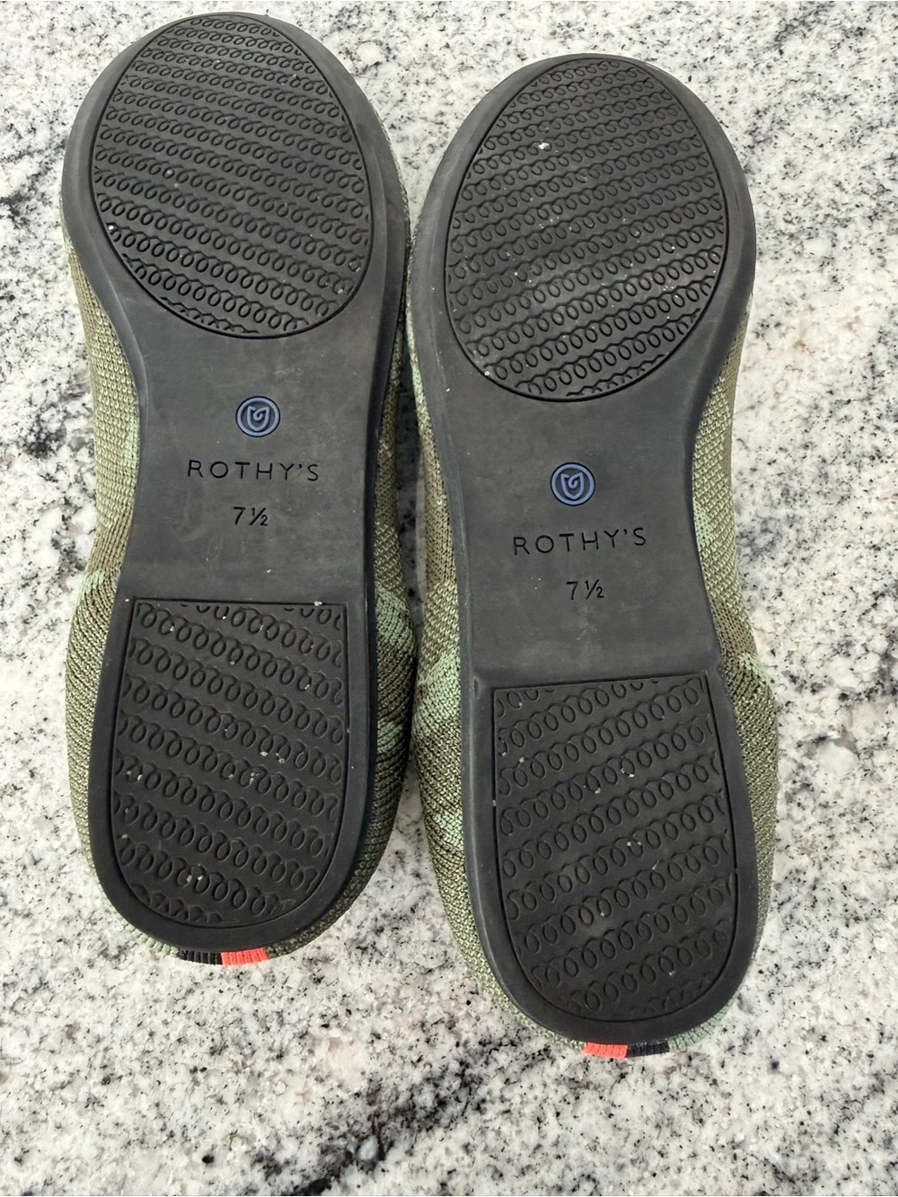 Rothy's Olive Camo Knit Slip-On Flats